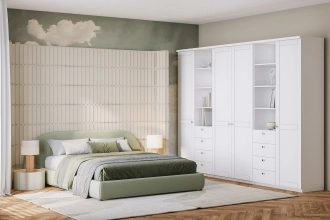 Шкаф распашной София РАХ-10 в белом цвете с гладкими фасадами