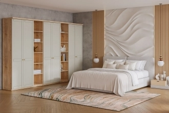 Шкаф распашной София РАХ-10 в белом цвете с гладкими фасадами