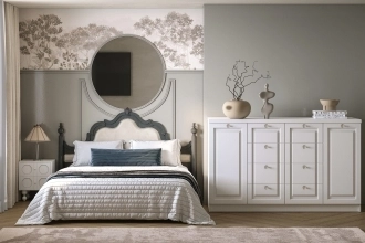 Комод Банни-3 в белом цвете с глянцевыми фасадами