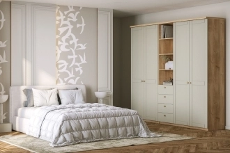 Шкаф распашной София РАХ-10 в белом цвете с гладкими фасадами