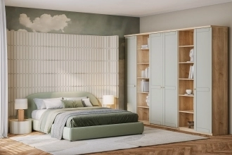 Шкаф распашной София РАХ-10 в белом цвете с гладкими фасадами