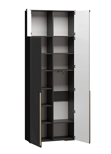 Шкаф распашной Брей-1 с антресолью Черный - фото 3