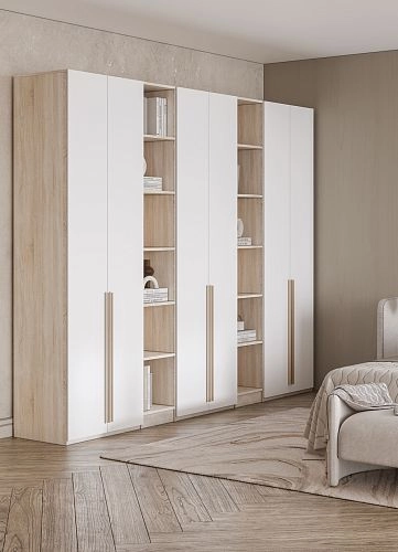 Шкаф распашной Хейсон-18 Белый Дуб Сонома - фото 2