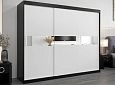 Шкаф-купе Бенито-3 Черный/Белый