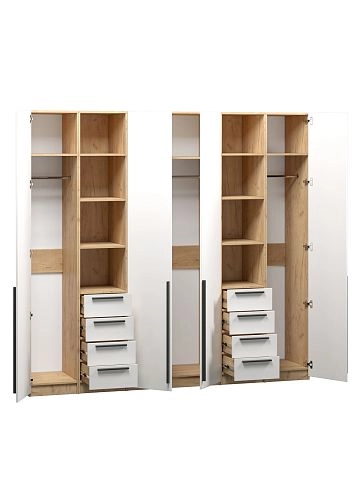 Шкаф распашной Хейсон-16 Белый Дуб Золотистый - фото 4