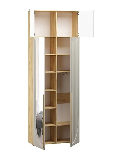 Шкаф распашной Брей-1.1 с антресолью Кашемир/Дуб Золотистый - фото 4