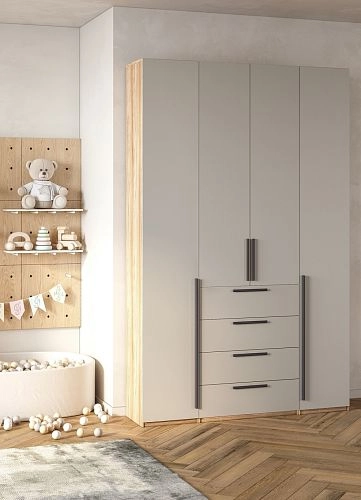 Шкаф распашной Хейсон-5 Кашемир Блэквуд Ячменный - фото 2