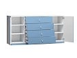 Комод Банни-3 Пастельно-Синий