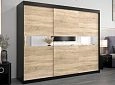 Шкаф-купе Бенито-3 Черный/Дуб Сонома