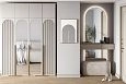 Шкаф распашной Брей-4 Хит с антресолью с зеркалами Кашемир