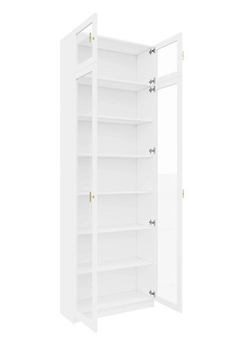 Шкаф для книг Билли Хелена-20 с антресолью Белый/Золотой (Ф-о26369) - фото 3