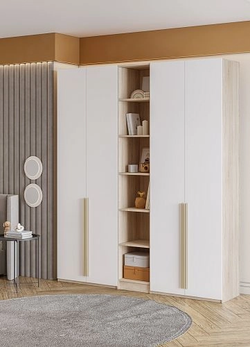 Шкаф распашной Хейсон-17 Белый Дуб Сонома - фото 2