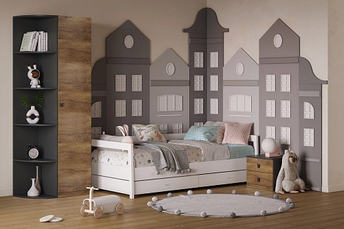 Стенка детская Банни-2 Дуб Мореный - фото 1