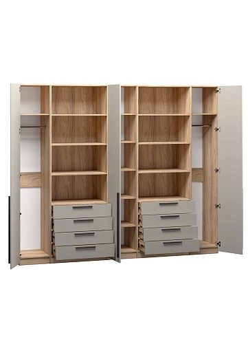 Шкаф распашной Хейсон-1 Кашемир Блэквуд Ячменный - фото 3