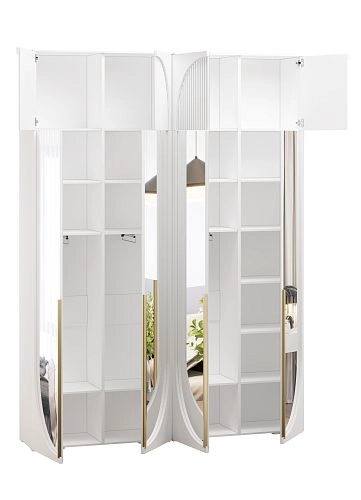 Шкаф распашной Брей-2.2 с антресолью Белый - фото 3