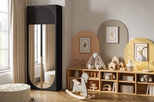 Шкаф распашной Брей-1.2 с антресолью Черный - фото 1