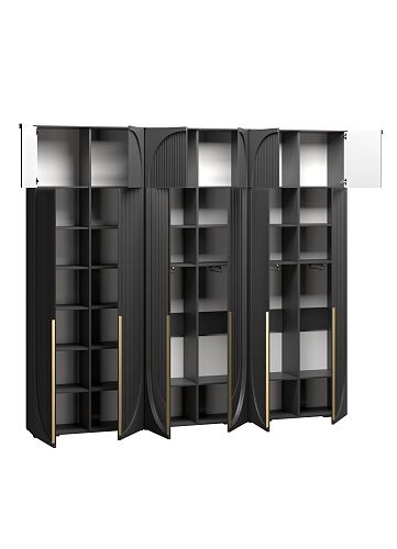 Шкаф распашной Брей-3.1 с антресолью Черный - фото 2