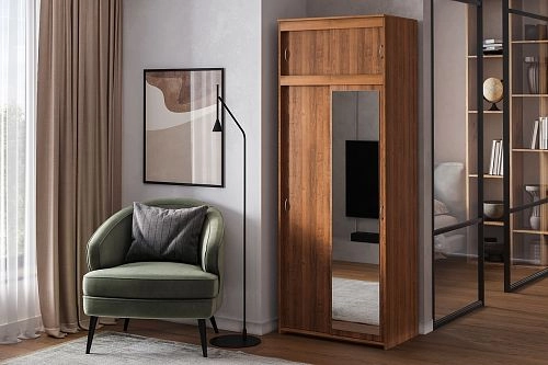 Шкаф-купе Миллениум-2 с антресолью Орех Экко - фото 1