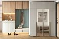 Шкаф распашной Солфорд 4 с антресолью с зеркалами Кашемир