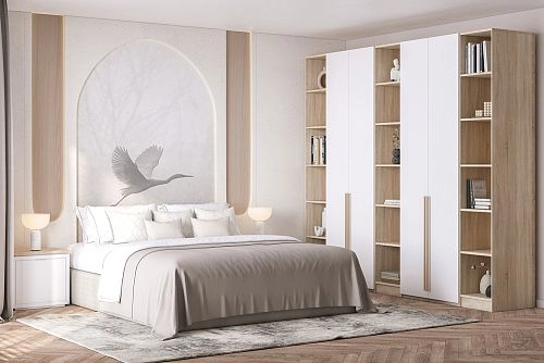 Шкаф распашной Хейсон-11 Белый Дуб Сонома - фото 1