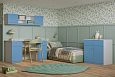 Стенка детская Банни-5 Пастельно-Синий