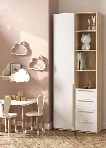 Шкаф распашной Хейсон-26 Белый Дуб Сонома - фото 2