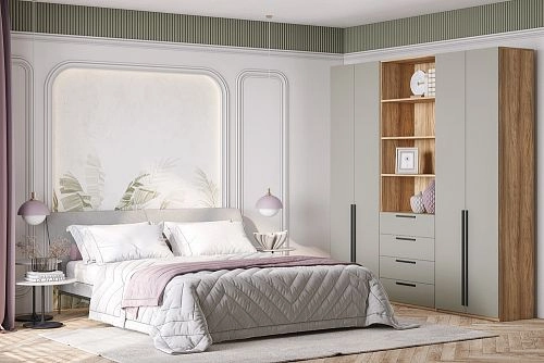 Шкаф распашной Хейсон-9 Кашемир Блэквуд Ячменный - фото 1