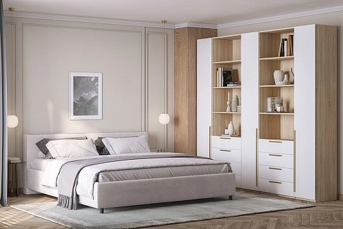 Шкаф распашной Хейсон-1 Белый Дуб Сонома - фото 1