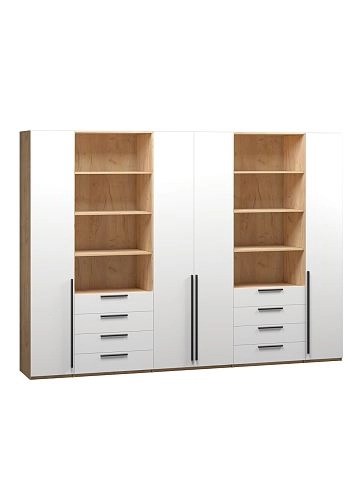 Шкаф распашной Хейсон-4 Белый Дуб Золотистый - фото 3