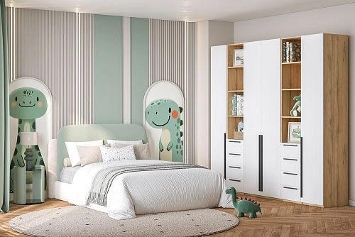 Шкаф распашной Хейсон-16 Белый Дуб Золотистый - фото 1