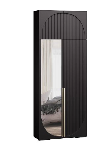 Шкаф распашной Брей-1.1 с антресолью Черный - фото 2