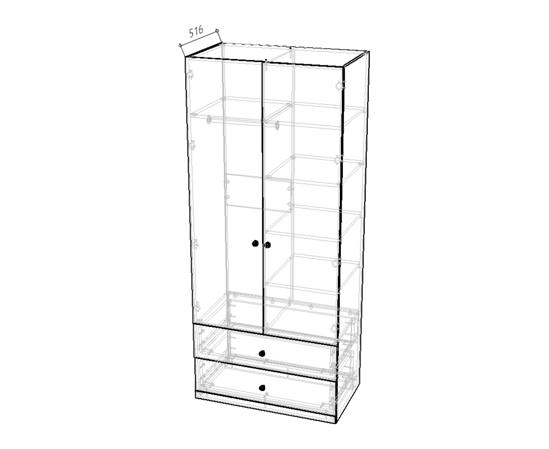 <p>Шкаф</p> распашной Стрекоза-2.2 Космея