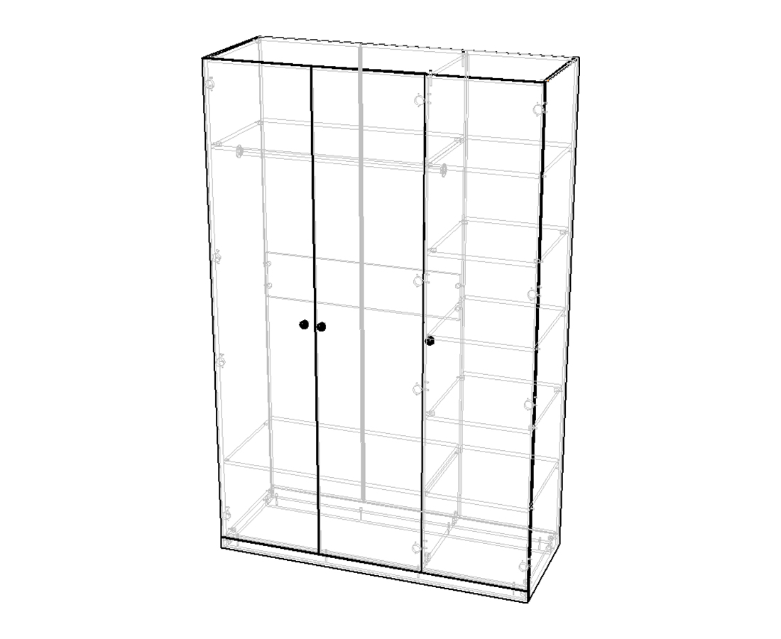<p>Шкаф</p> распашной Банни-3 Светло-Серый
