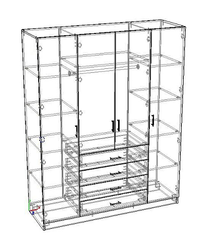 Шкаф распашной Престиж 4М4