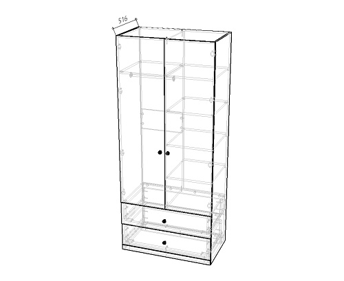 Шкаф распашной Скарабей-2.2 Пантано