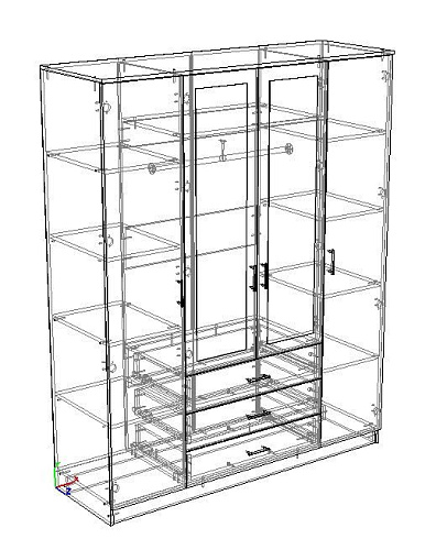 Шкаф распашной Престиж 4.3 с зеркалами
