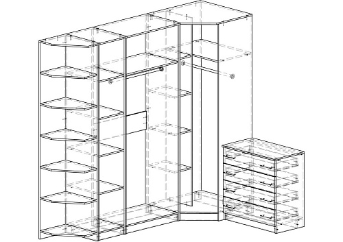 Шкаф угловой Меркурий-4