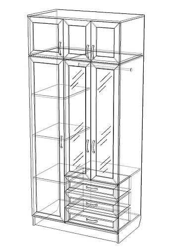 Шкаф распашной Лофт-7